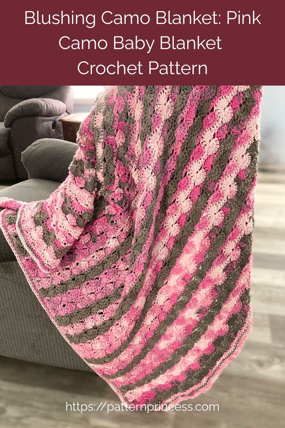 Blushing Camo Blanket Pink Camo Baby Blanket Crochet Pattern