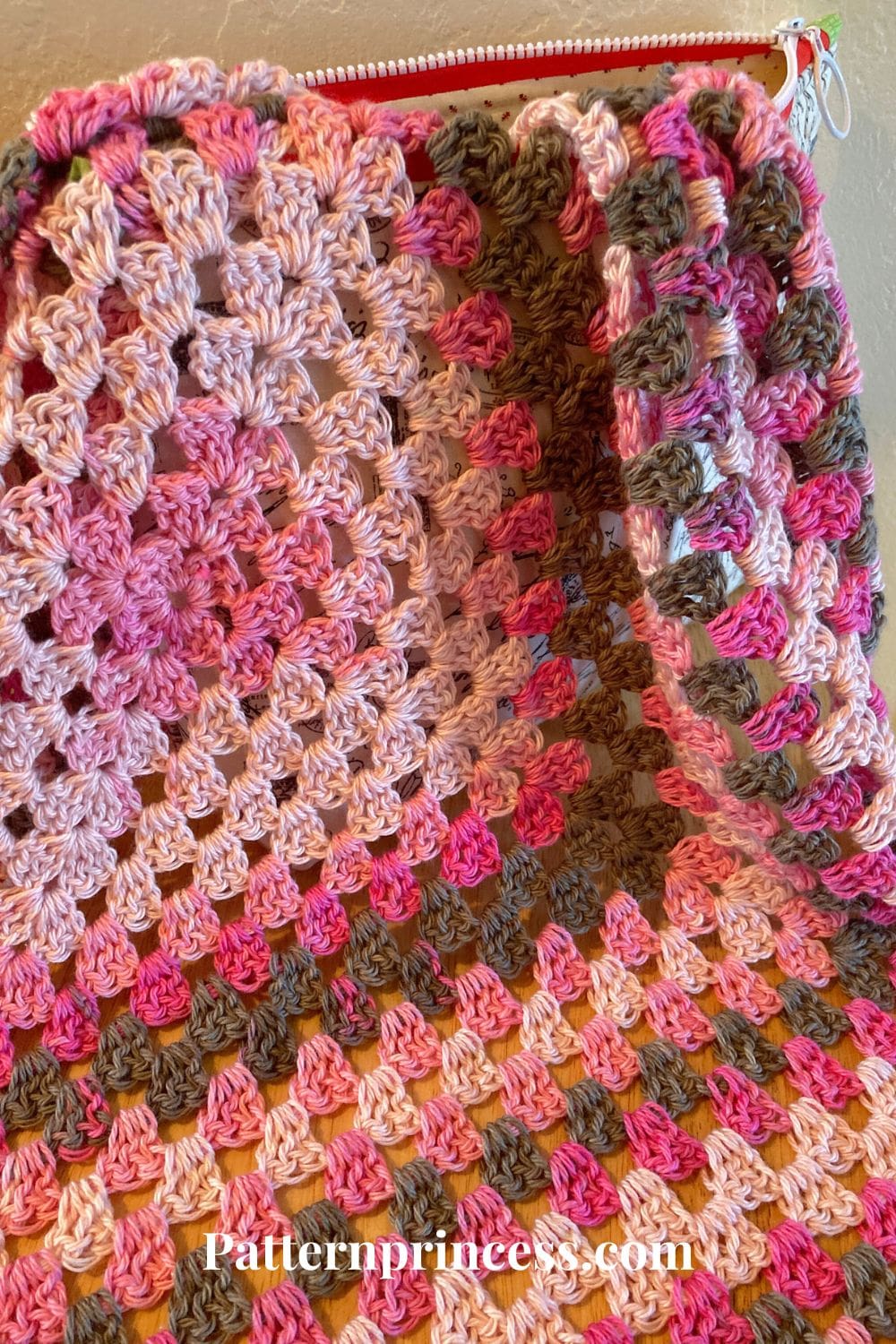 Close up of Granny Clusters Crochet Stitch
