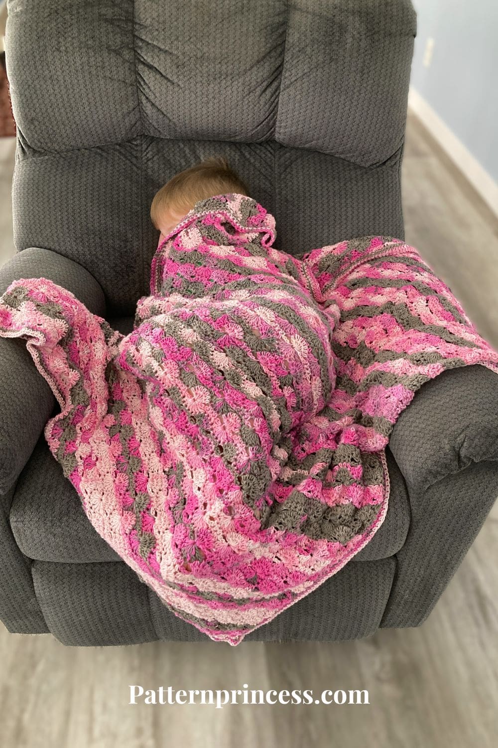 Snuggling Under the Pink Camo Throw