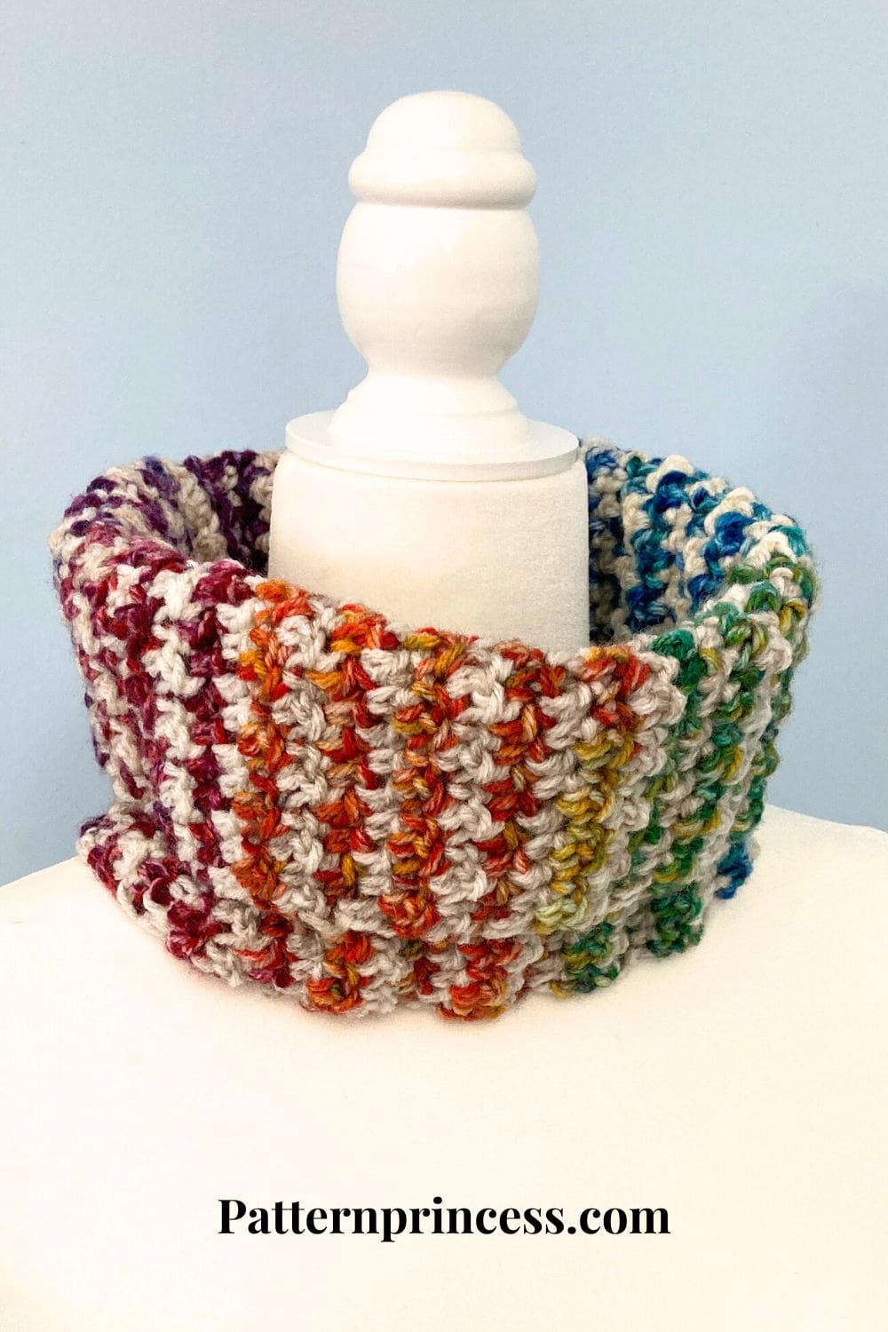 Striped Frost Blossom Cowl
