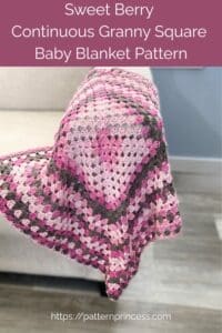 Sweet Berry Continuous Granny Square Baby Blanket Pattern