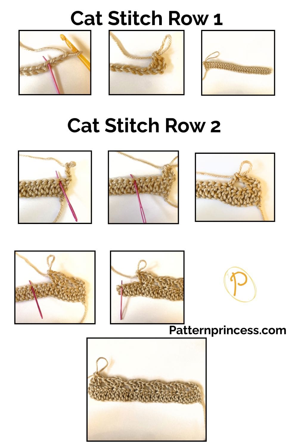 Cat Stitch Rows 1 and 2