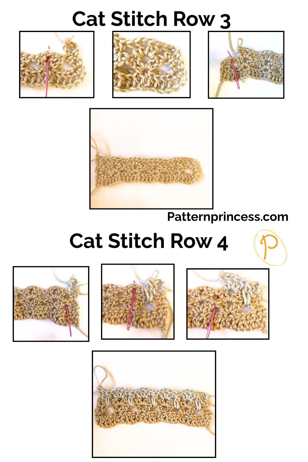 Cat Stitch Rows 3 and 4