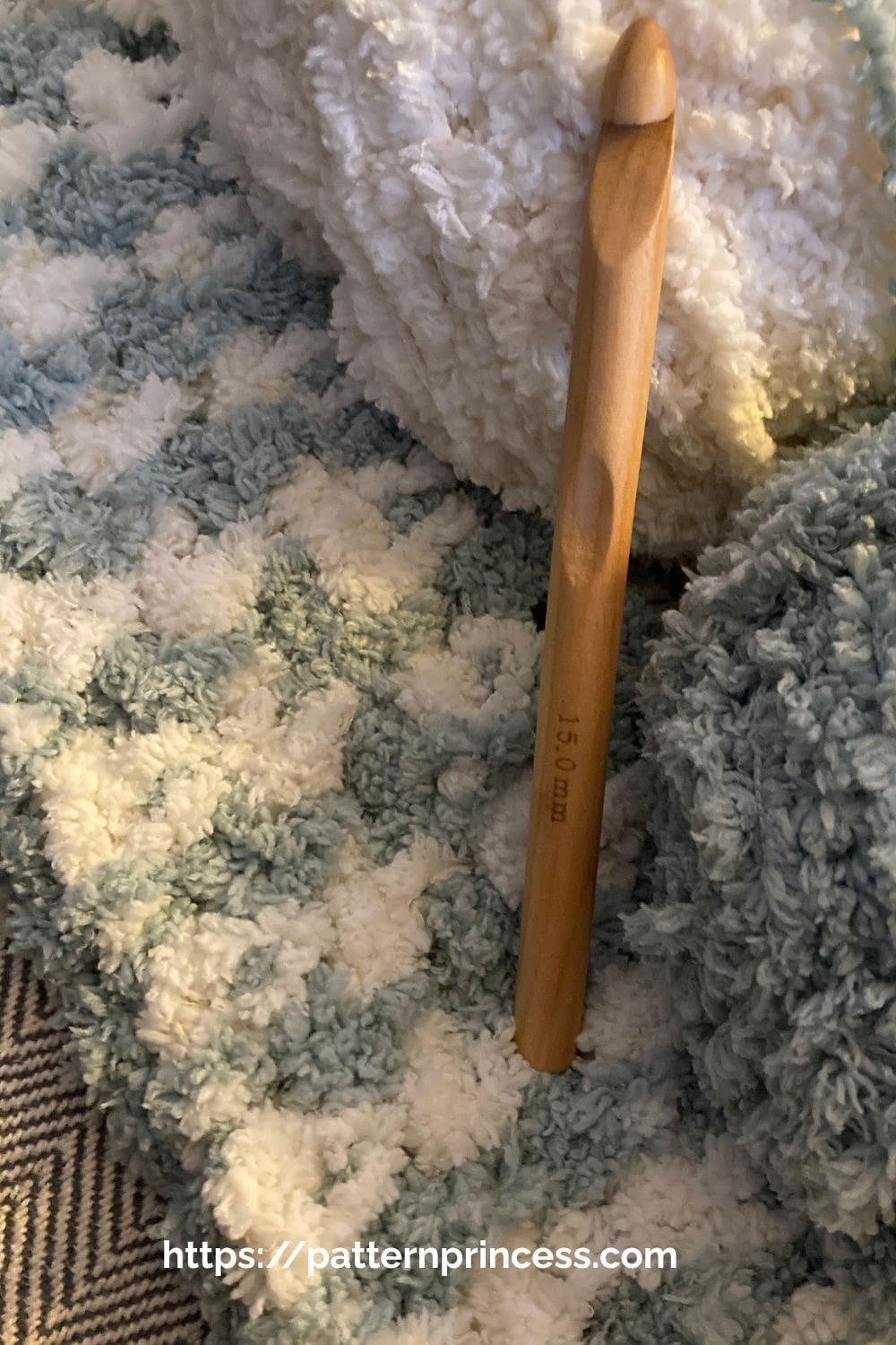 Crochet Hook with Fluffy Yarn