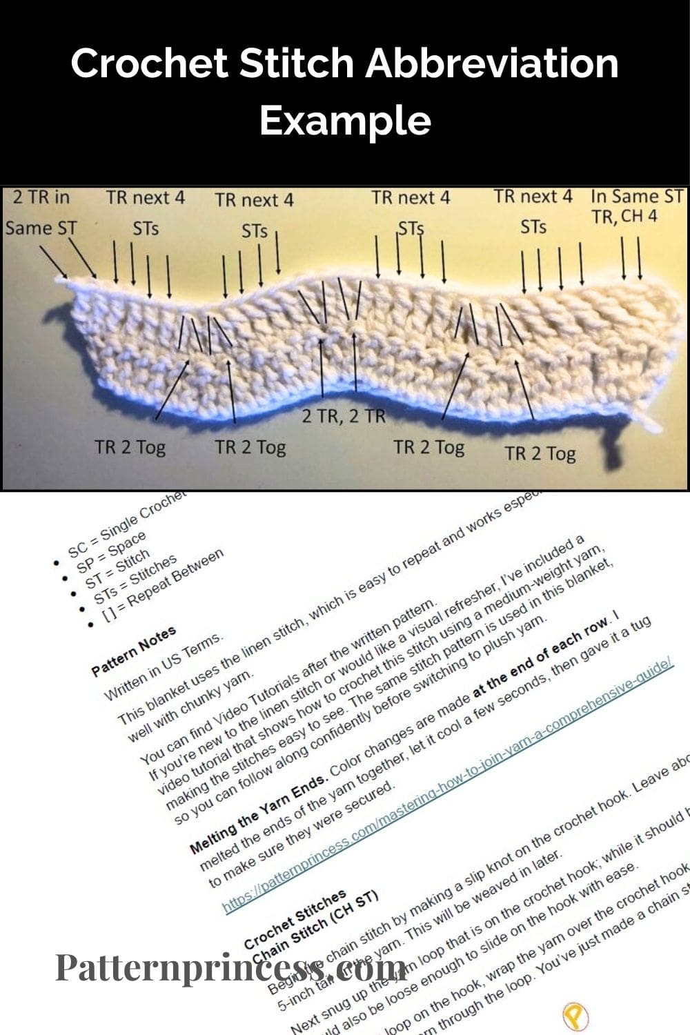 Crochet Stitch Abbreviation Example