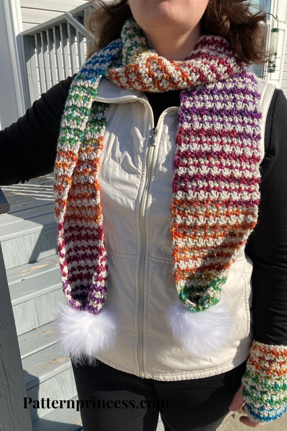 Easy Pom Scarf Crochet Pattern