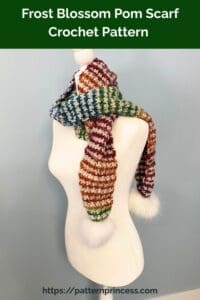 Frost Blossom Pom Scarf Crochet Pattern