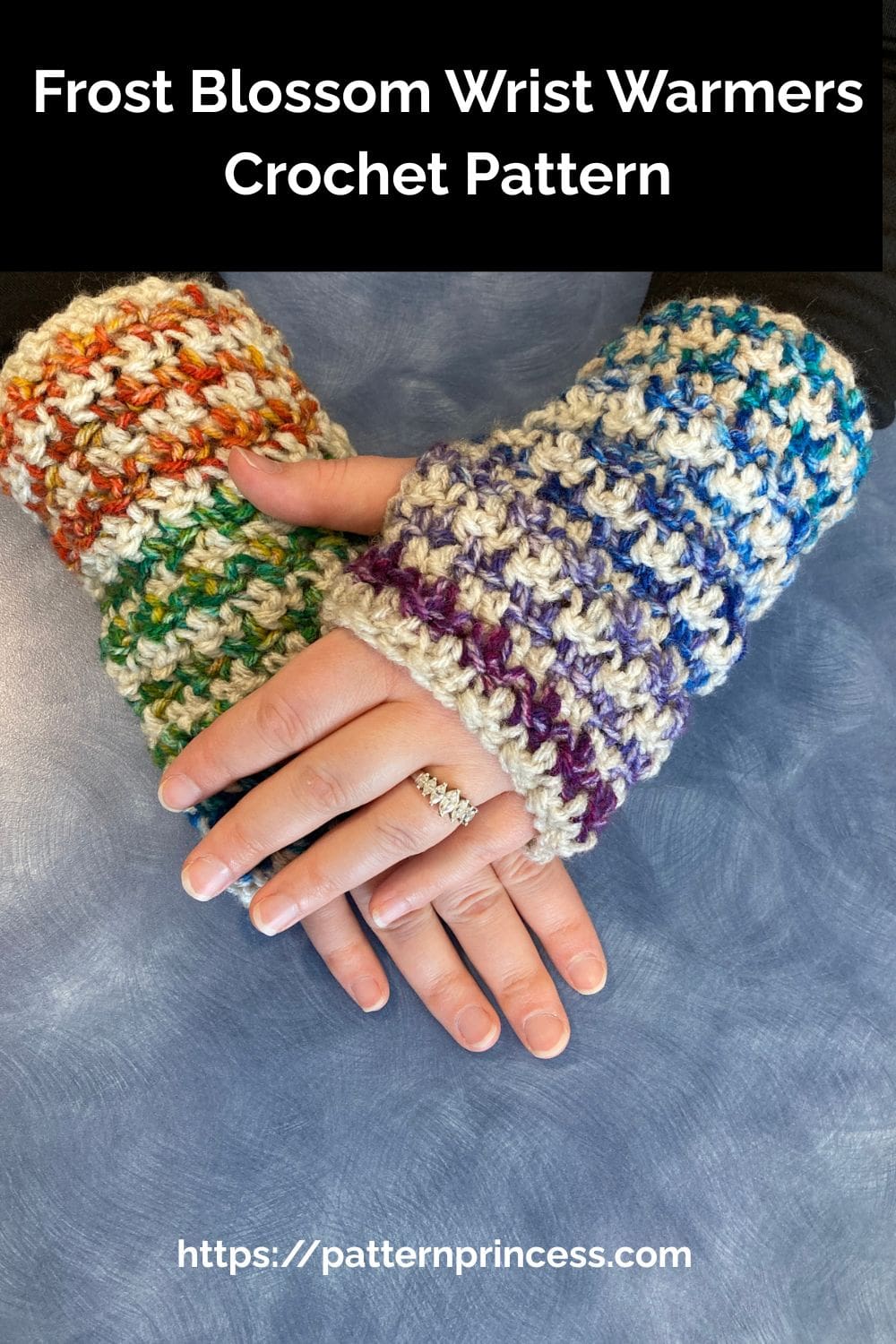 Frost Blossom Wrist Warmers Crochet Pattern