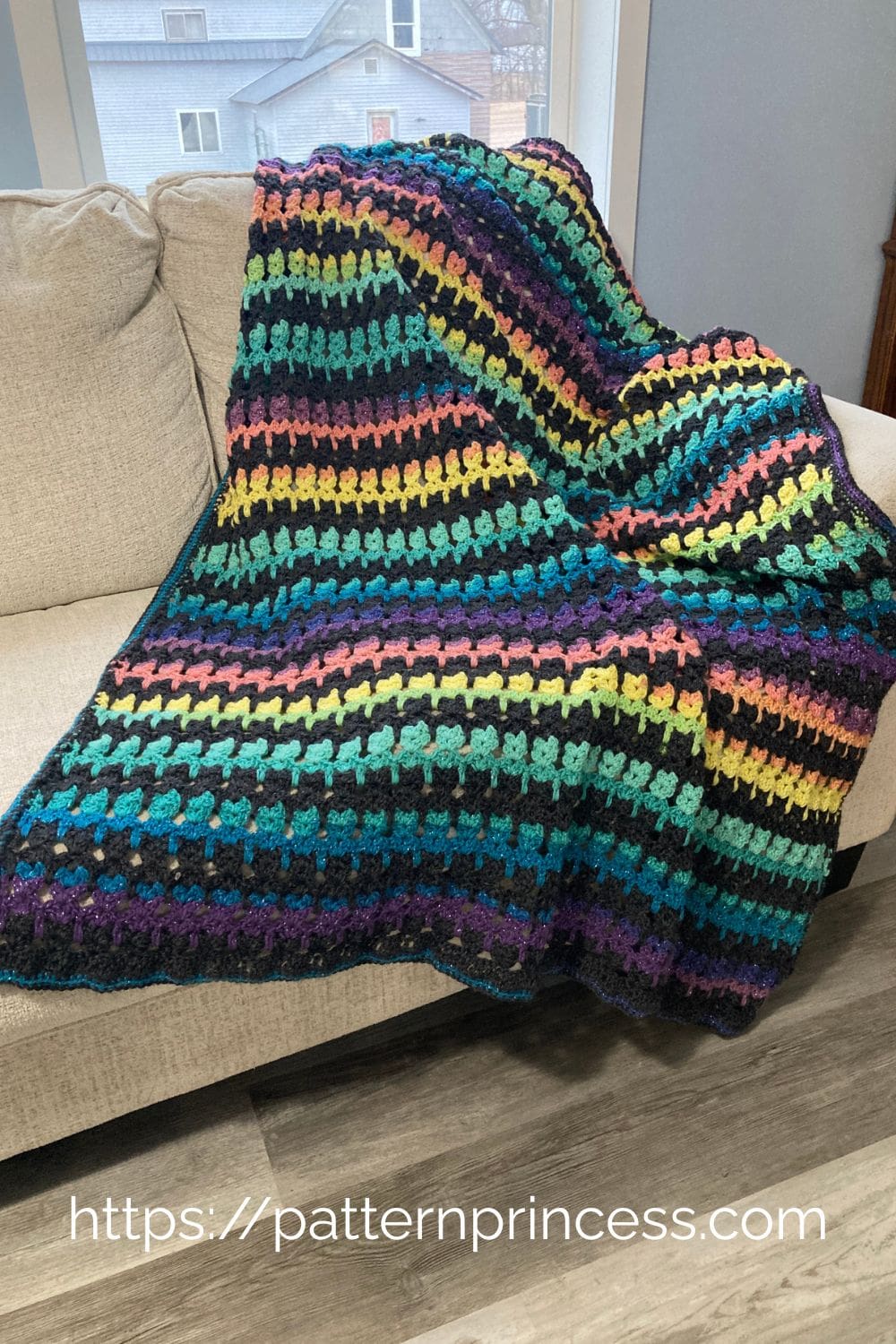 Throw Blanket using the cat stitch