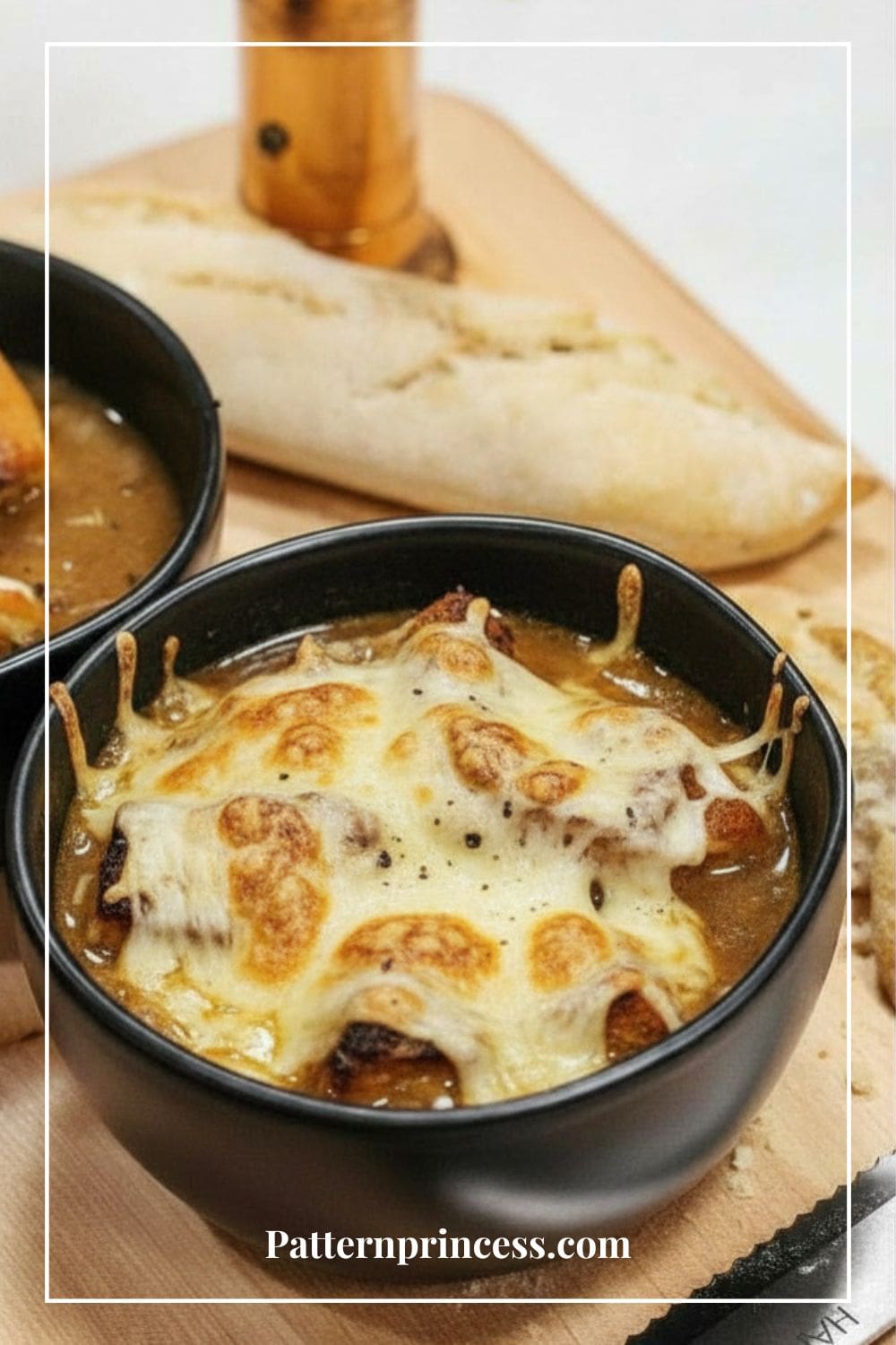 French Onion Soup with a Baguette