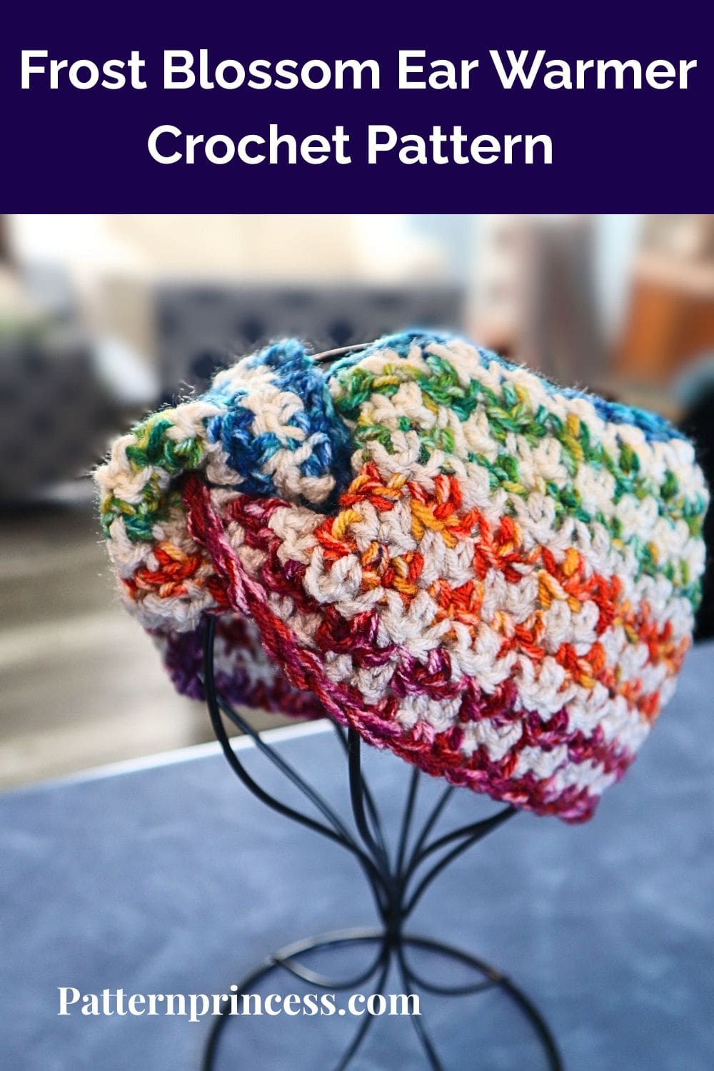 Frost Blossom Ear Warmer Crochet Pattern