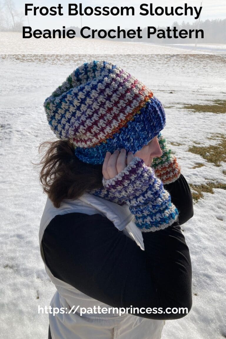 Frost Blossom Slouchy Beanie Crochet Pattern - Pattern Princess