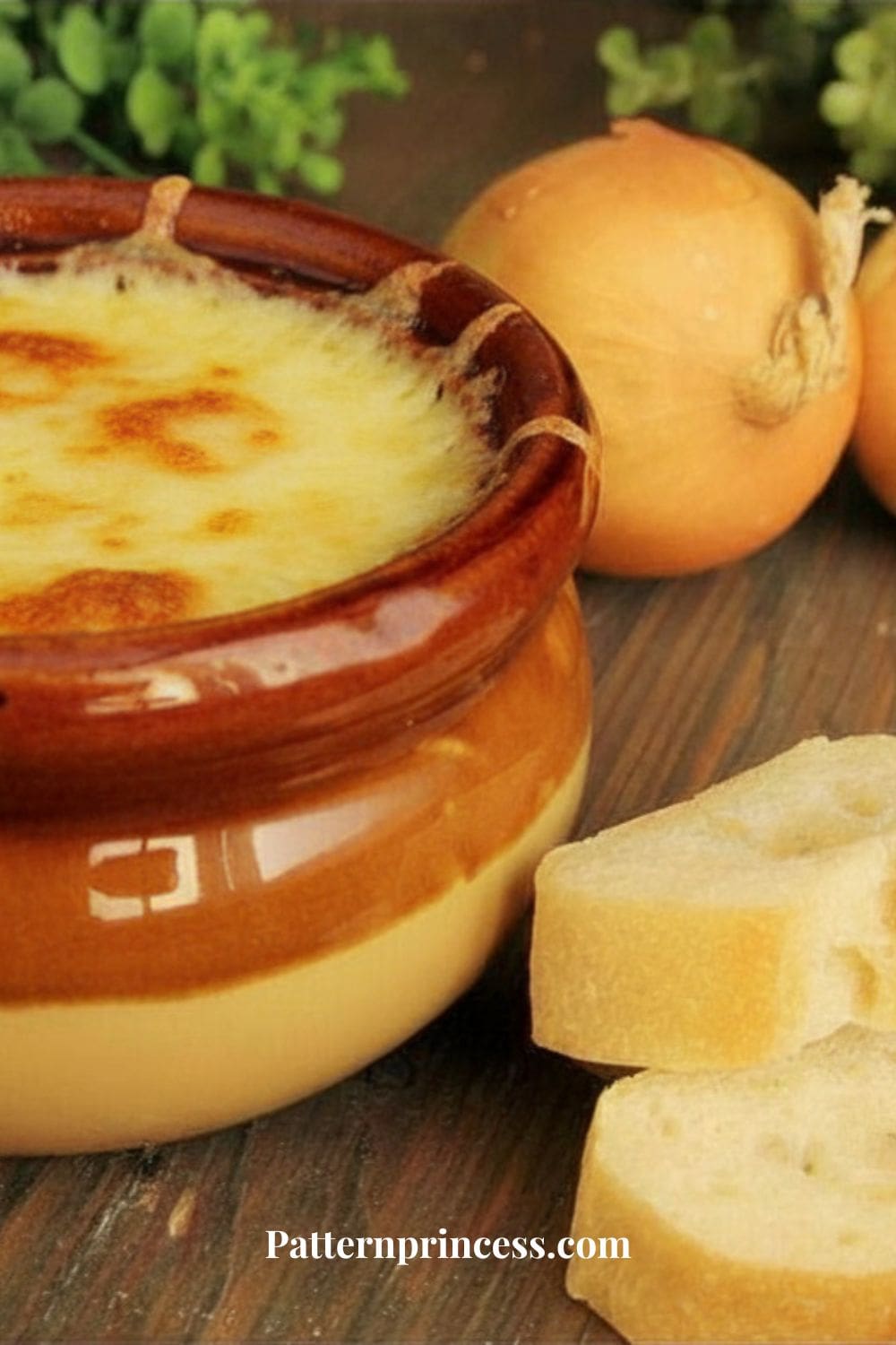 Onion Soup served in a Crock