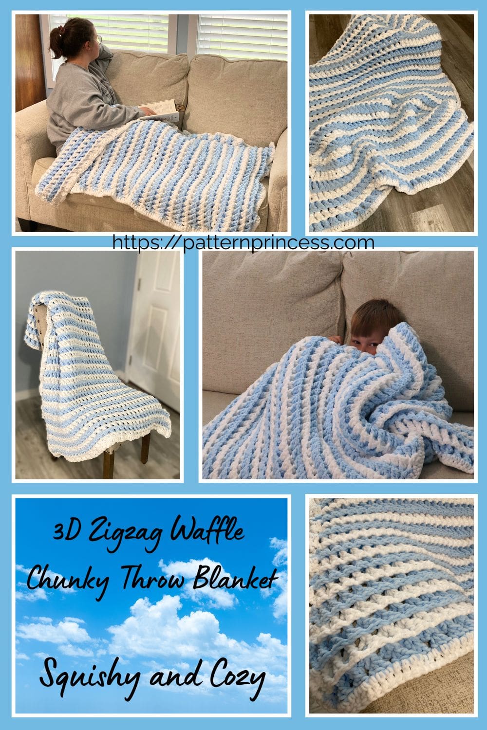 3D Zigzag Waffle Chunky Throw Blanket