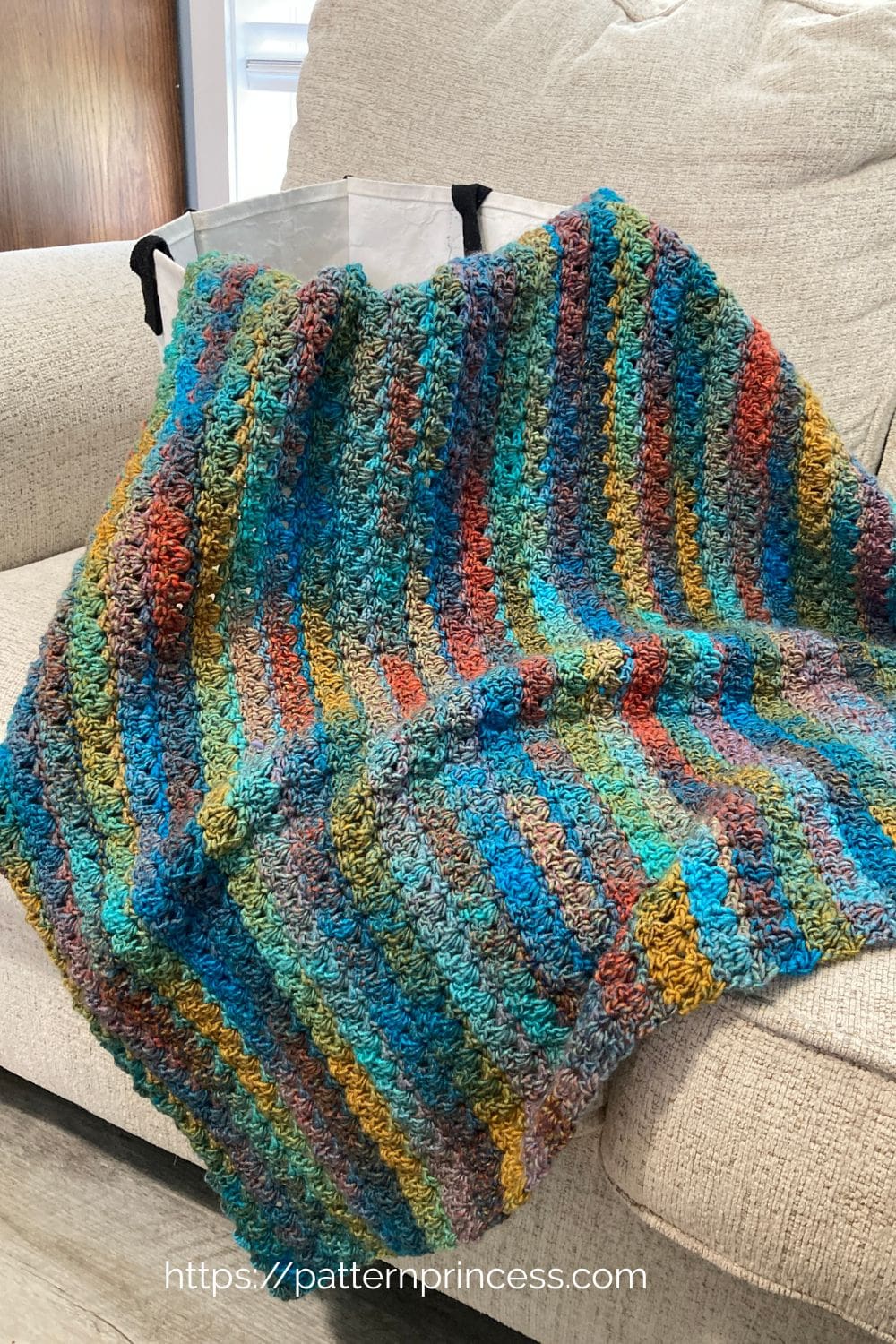 Primrose Stitch Crochet Throw Blanket