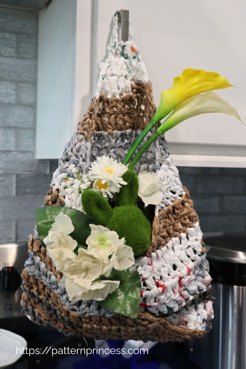 Plastic Bag Crochet Hanging Basket